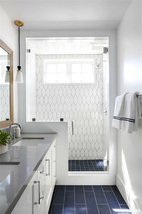 navy tile bathroom floor.